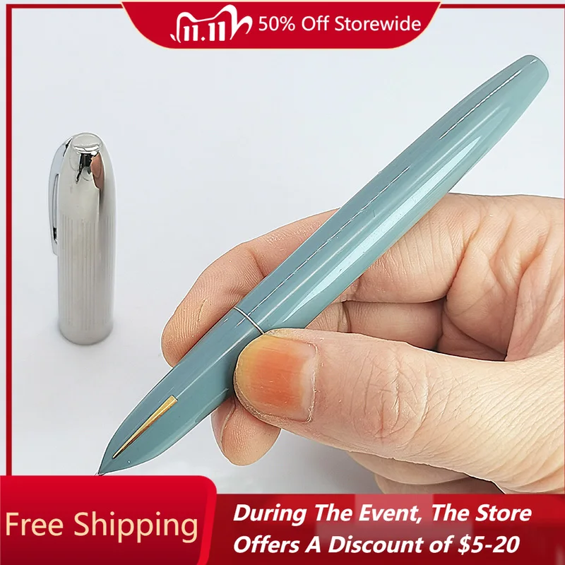 

Sky Blue Hero Fountain Pens Iridium Dark Hooded Nib F 0.5 with Ink Absorber Stationery Supplies Ink Cute Pens School Writing