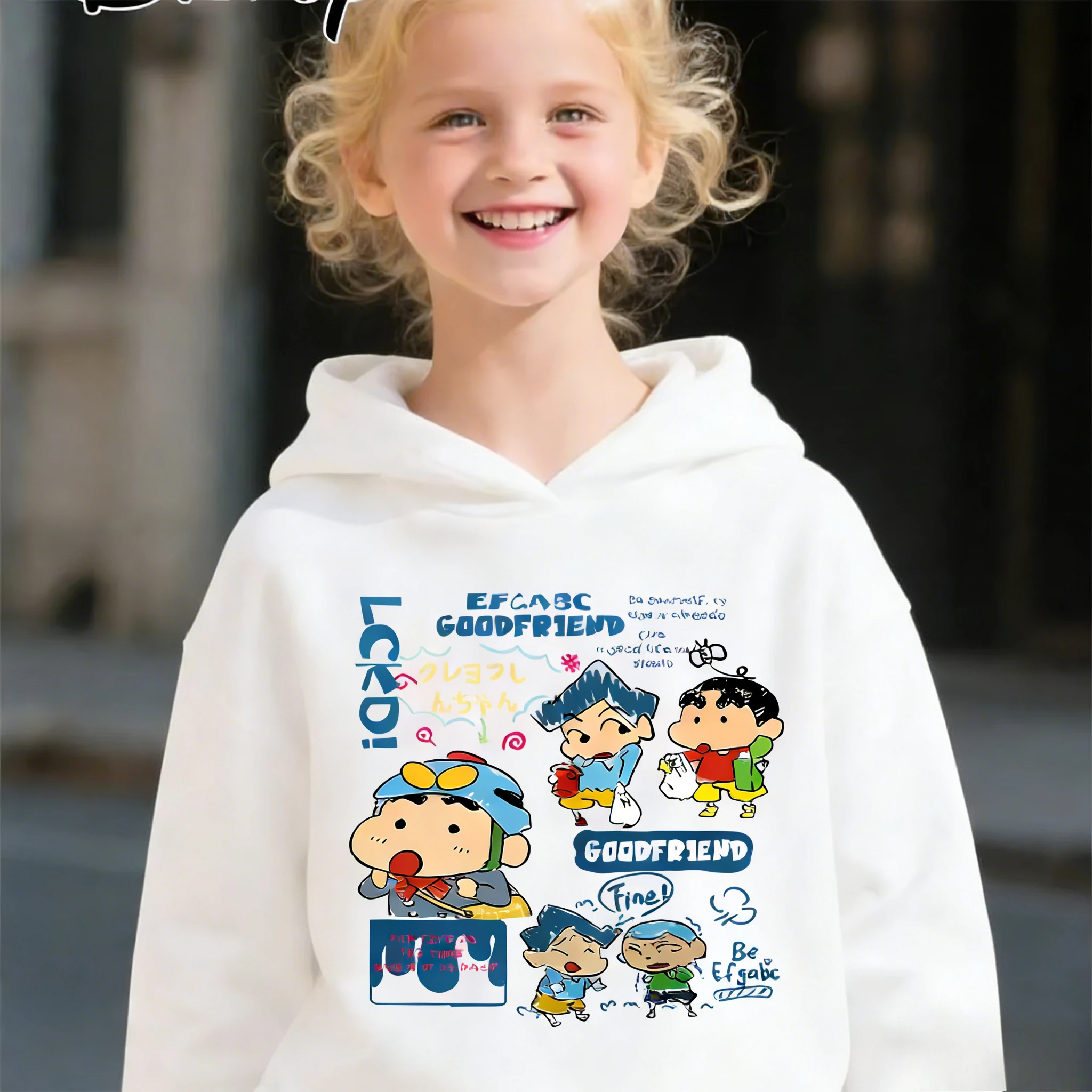 

Спортивная одежда с капюшоном Xiaoxin The Crayon Cartoon Character, коллекция Осень-Зима 2026, из чистого хлопка, для детей и взрослых, семейная, повседневная, модная