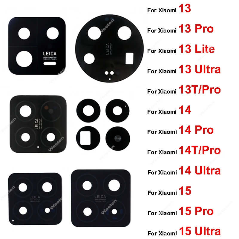 For Xiaomi 13 13T 14 14T 15 Pro Lite Ultra Rear Main Camera Lens Glass Back Camera Lens Glass Tape Replacement Spare Parts