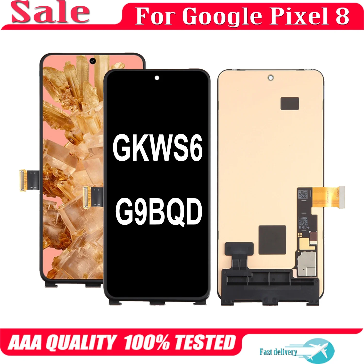 

For Google Pixel 8A OLED Display Touch Screen Digitizer Assembly GKWS6, G9BQD, GA04851-US, GZPFO, GPJ41