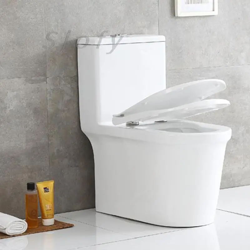 Toilet  White Toilet Ceramic Modern Powerful Flush With System Silent For Basement Bathroom Toilet Set Lid For Bathroom WC