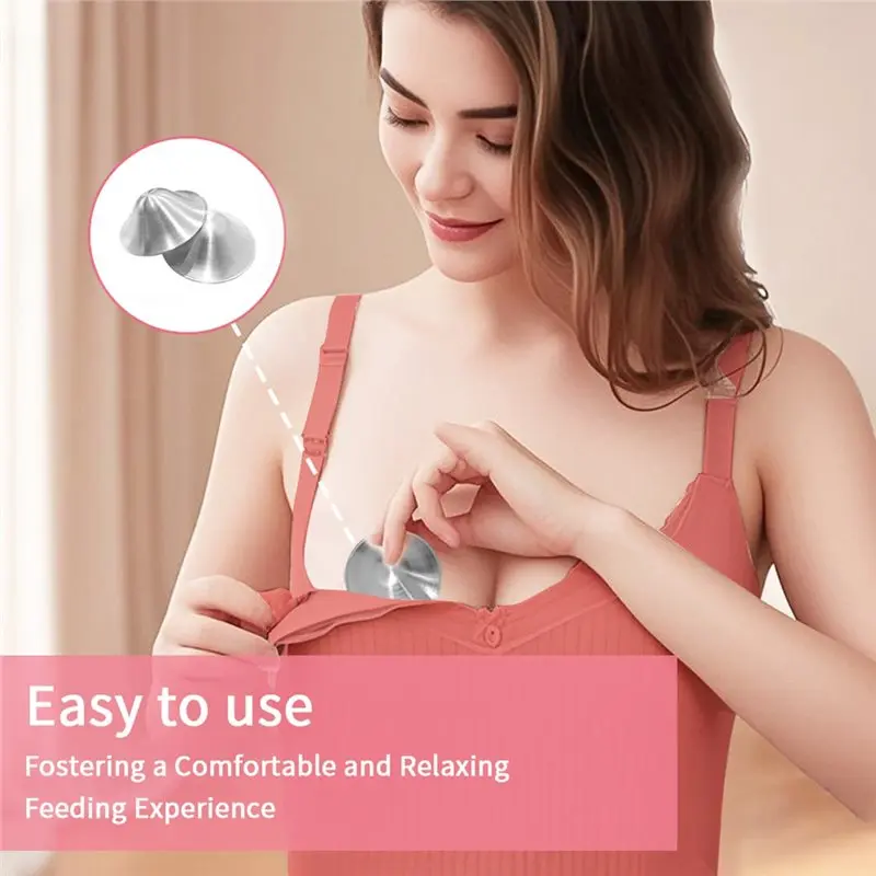 B78B-Hot Soothing For Nursing Cups Nipple Covers Silver Healing Breastfeeding Essential Accessories For Newborn L