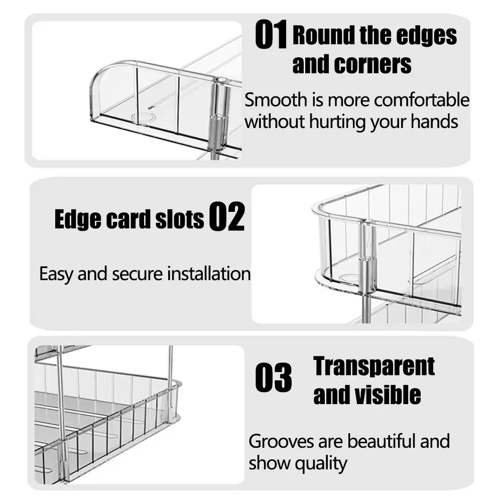 2/3 Tier Clear Desktop Organizer Space Saving Durable File Paper Holder Large Capacity Sturdy Desktop File Holders School