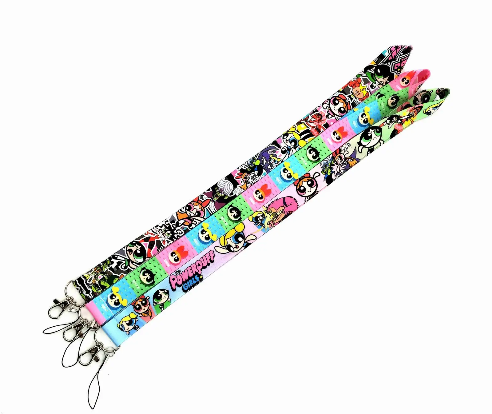 Disney POWERPUFF GIRLS Keychain Pass Gym ID Card Badge Holder Mobile Phone Neck Straps DIY Hang Rope Webbing Ribbon Accessories