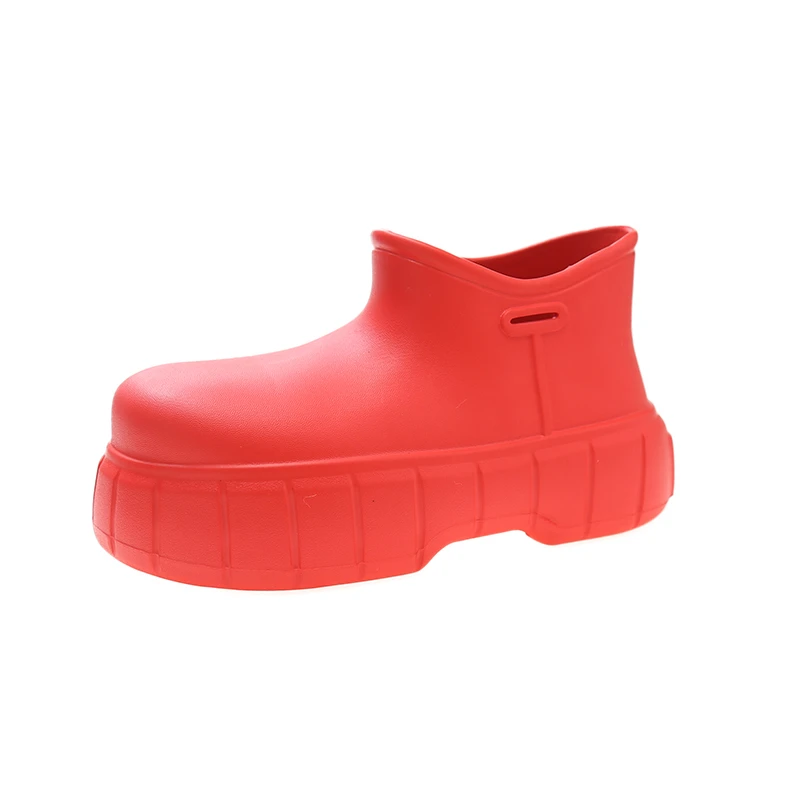 2023 Women\'s Rain Boots Thick Sole Outdoor Waterproof Rain Shoes Fashion Solid Casual Ankle Boot Platform Non-slip Ladies Shoes