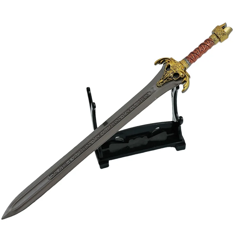 22 cm/8,66 pouces Conan les barbares Anime modèle d'arme périphérique l'épée du roi jouet en métal ornements Collection cadeau de bureau