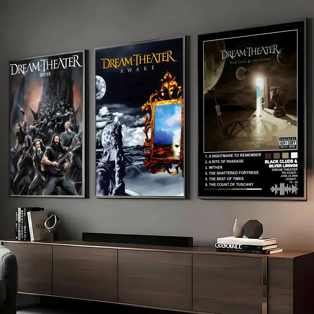 Rock Band Album D-Dream T-Theater Poster Self-Adhesive Wall Sticker Mural Art Print for Bedroom Living Room Hallway Home Decor