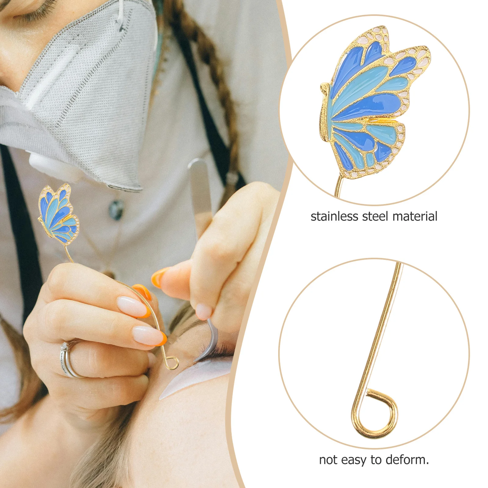 Bâtons d'affichage de faux cils, 2 paires, support d'extension de cils, outil d'affichage de cils léger et détachable pour Salon de beauté