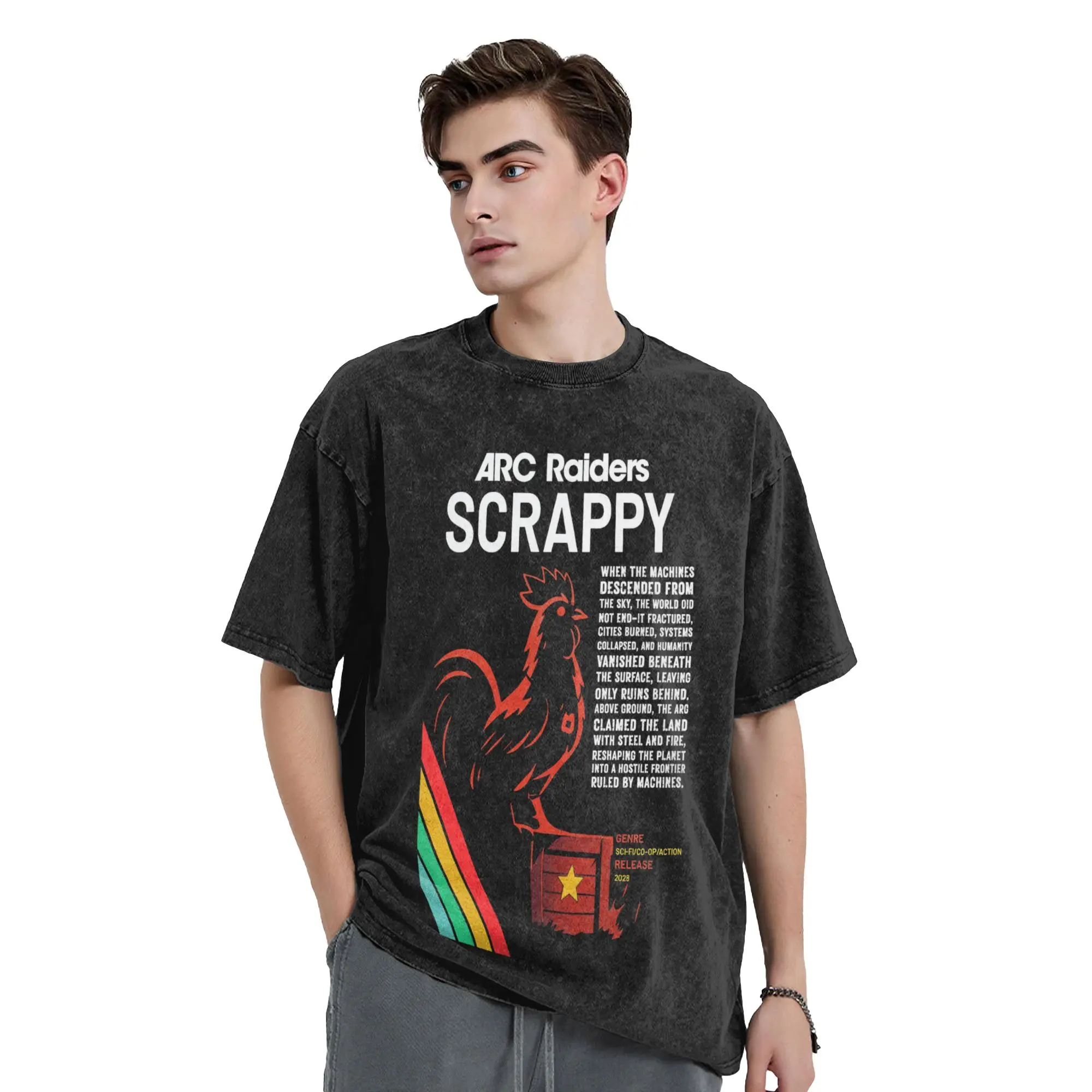 Scrappy Arc Raiders T Shirt for Men Cotton Novelty T-Shirt Crew Neck  Tees Short Sleeve Tops Graphic