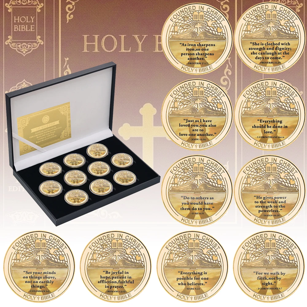 2024 Christian Bible Quotes Sobering Coin Commemorative Challenge Coins Collection Birthday Christmas Gift For Man Boy Christian