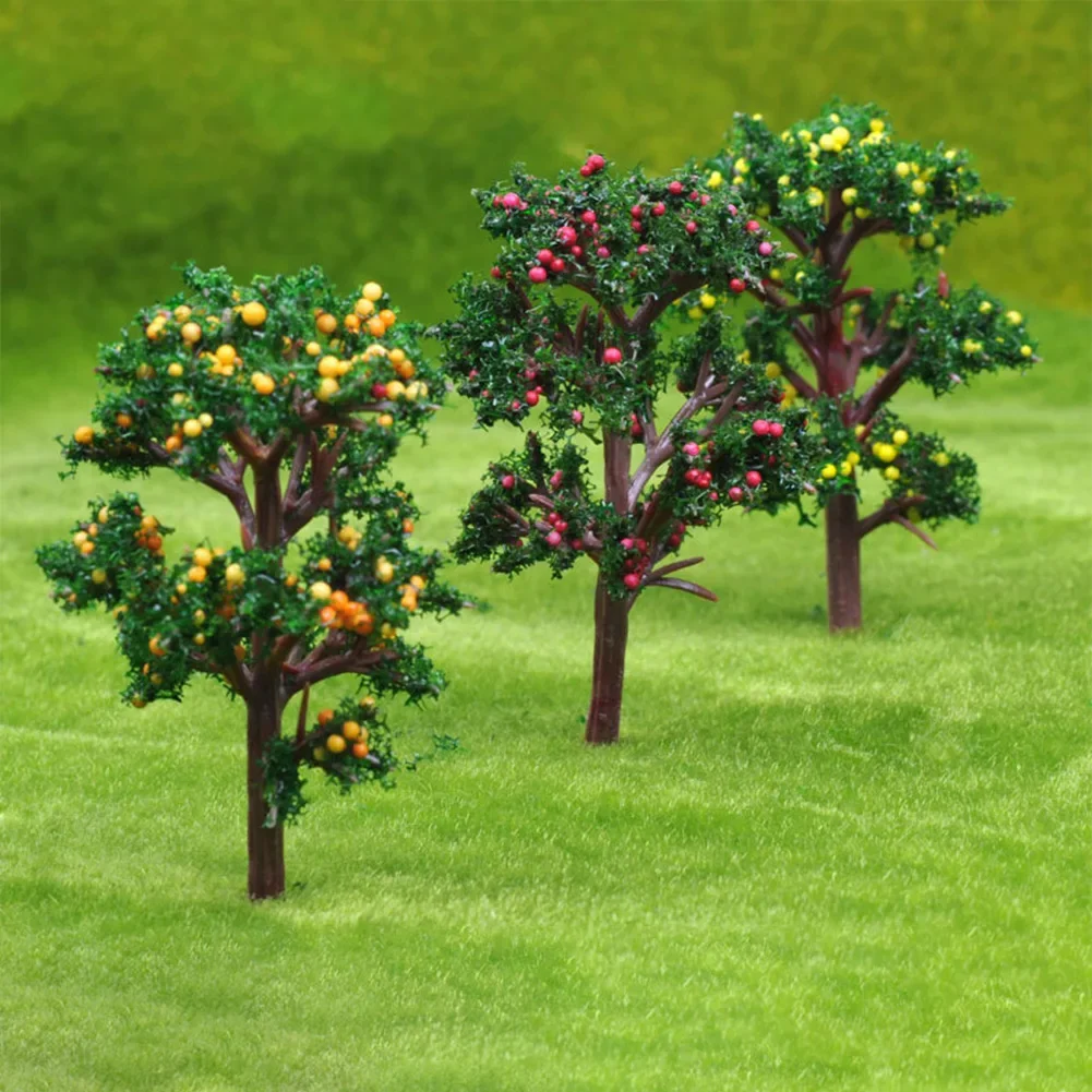 5/7cm Plastic Fruit Tree HO Scale Train Layout Garden Sand Table Model Scenery Train Railroad Miniature Wargame Home Decoration