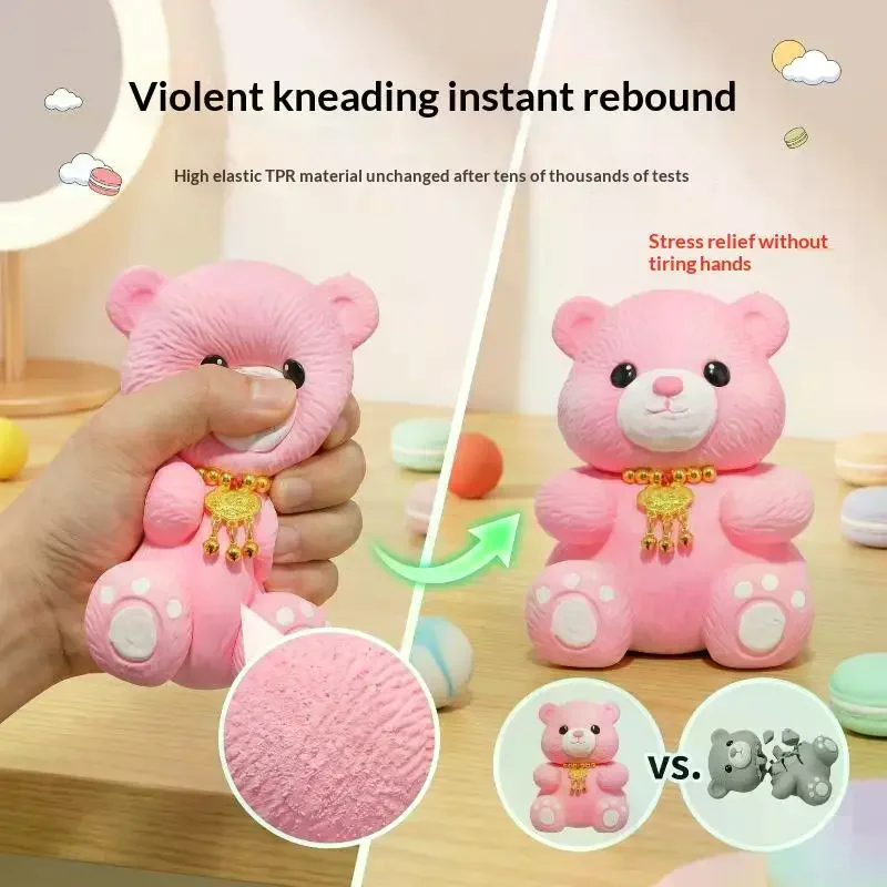 Squeeze Bear Toy Safe TPR Material High Elasticity For Stress Relief Kids Gifts Home Office Decor
