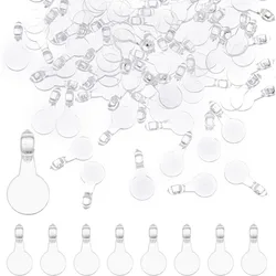 500pcs Round Glue on Bails Flat Pad Bail Necklace Bails Acrylic Transparent Cabochon Charms Cabochon Jewelry Findings for Jewelr