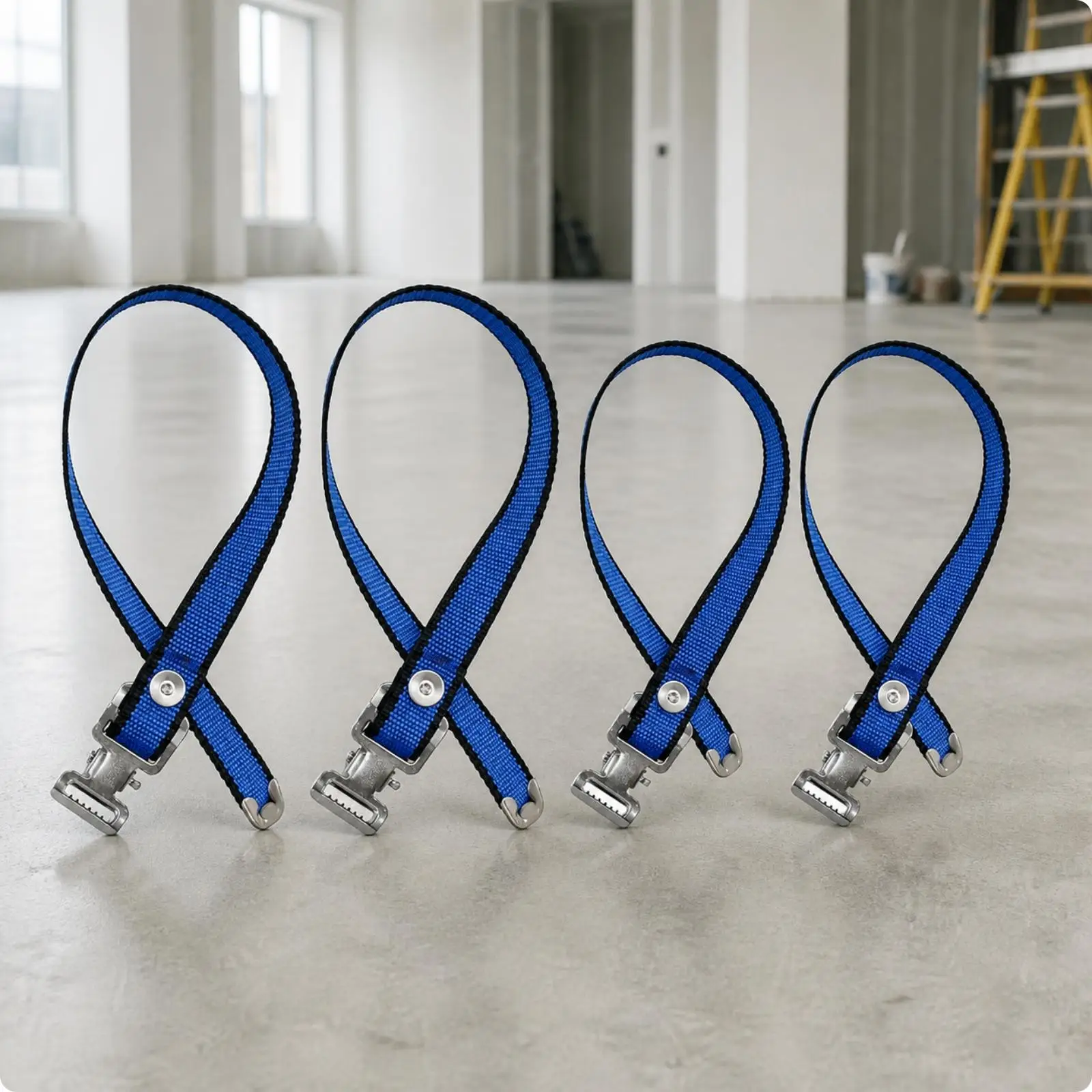 Secure Foot Strap for Construction Stilts with Silver Hardware Adjustable Fit for Painting and Drywall Projects
