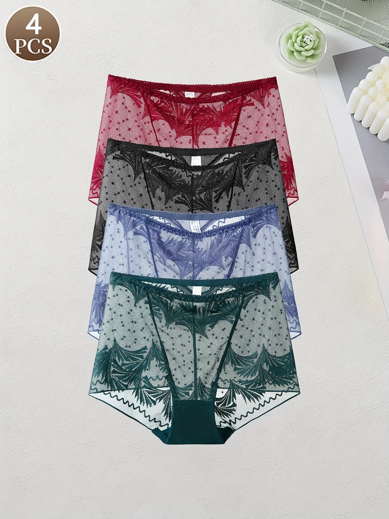 4PCS Sexy Lace Semi…