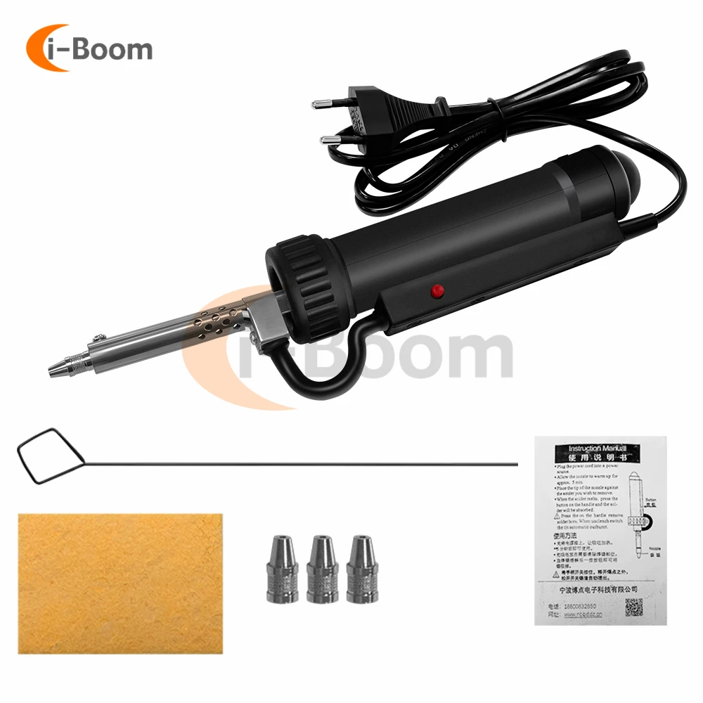 Electric Vacuum Welding Soldering Tin Sucker Vacuum 110V 220V Desoldering Pump Iron with Nozzle Automatic Removal Pen Tool Set