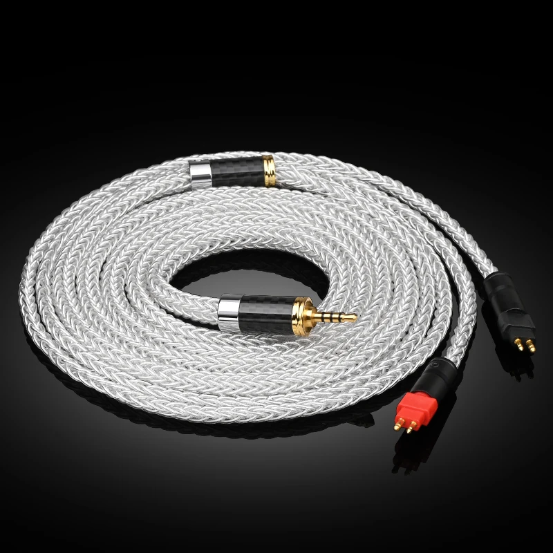 ATAUDIO Hohe Reinheit einzigen kristall silber Upgrade kopfhörer Kabel 2 Pin 2,5mm 3,5mm 4,4mm 4pin xlr gold überzogene stecker audio Draht 7