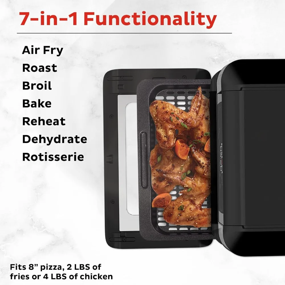 Air Fryer, 7-in-1 Functions with EvenCrisp Technology that Crisps, Broils, Bakes, Roasts, Dehydrates, Reheats & Rotisser