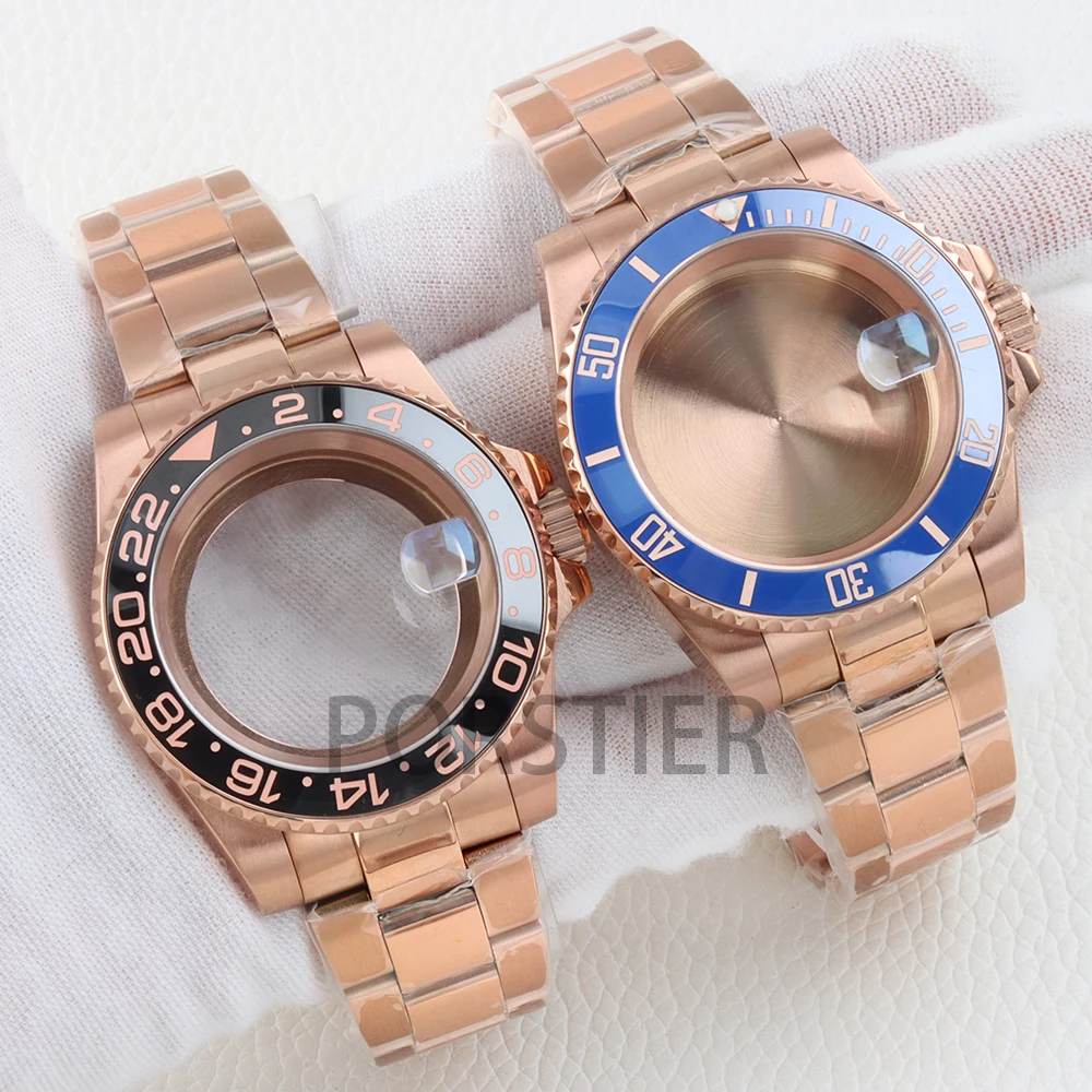 40mm NH35 Watch Case Solid 316L Stainless Steel Oyster Polished Bracelet for SUB/GMT/Yacht-Master NH34 NH35 NH36 NH38 Movement