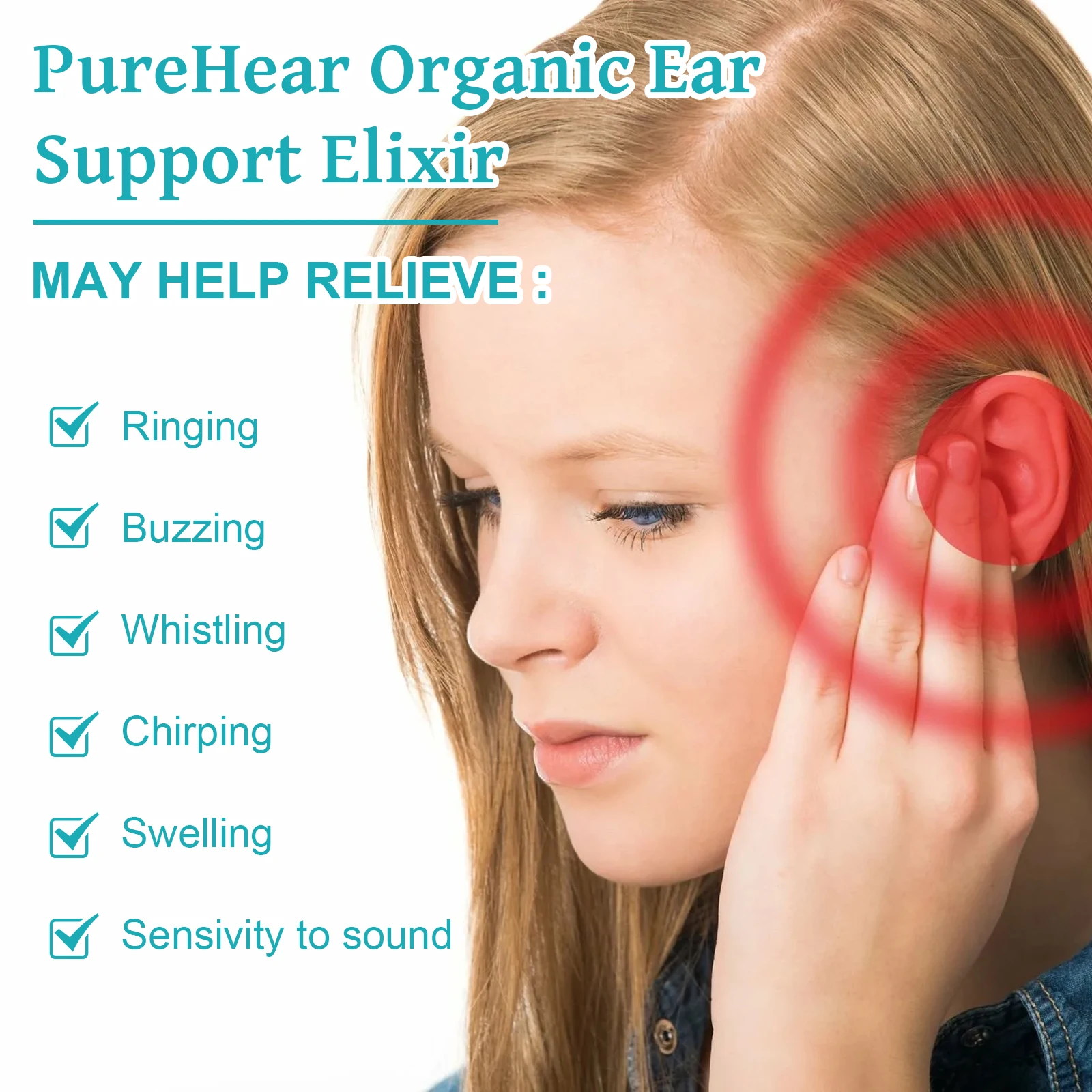 OUHOE Organic Ear Care Relief Tinnitus Back of Ear Discomfort Clean Ear Wax Ear Care Drops