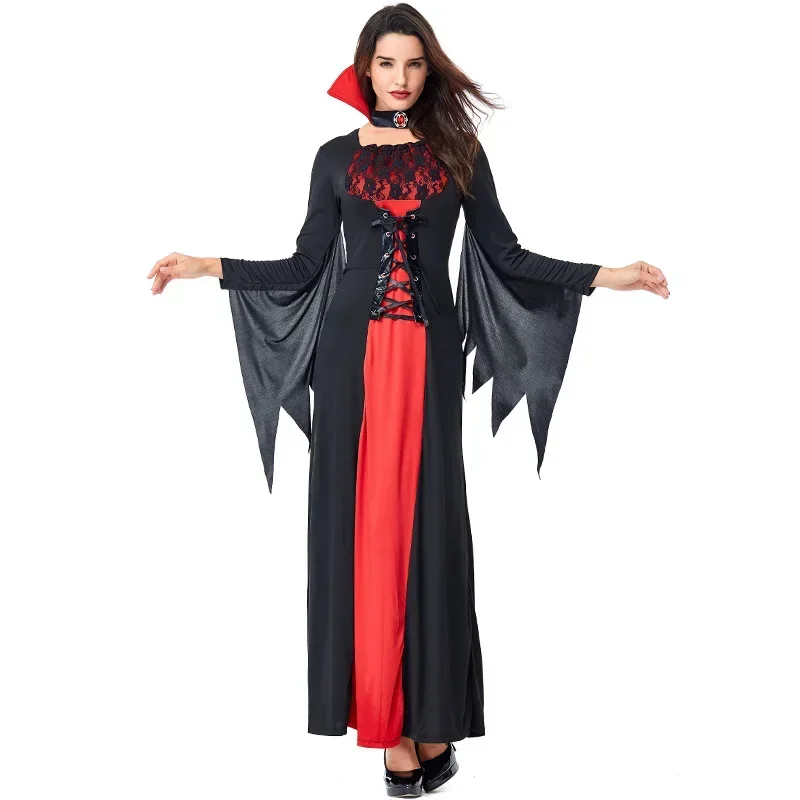 Halloween Women Vampire Costume Gothic Hen Party Cosplay Countess Fancy Dress For Adult Women image 2