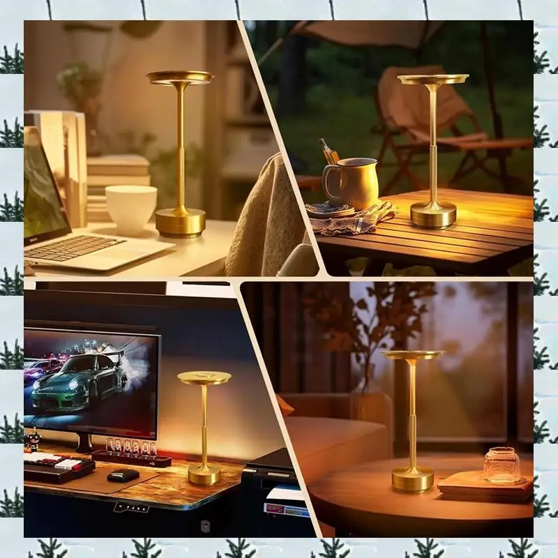 

ABLG Беспроводная светодиодная настольная лампа для ресторана, бара, лампа с затемнением атмосферы, портативная зарядная сенсорная лампа для чтения, декор для спальни, серебристый