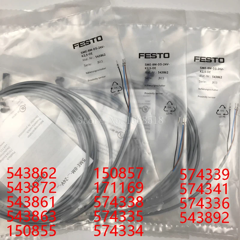 Cylinder Magnetic Switch Sensor Festo Type SME-8M-ZS-24V-K-2,5-OE 543872 171169 150855 543862 150857 543861 543863 Accessories