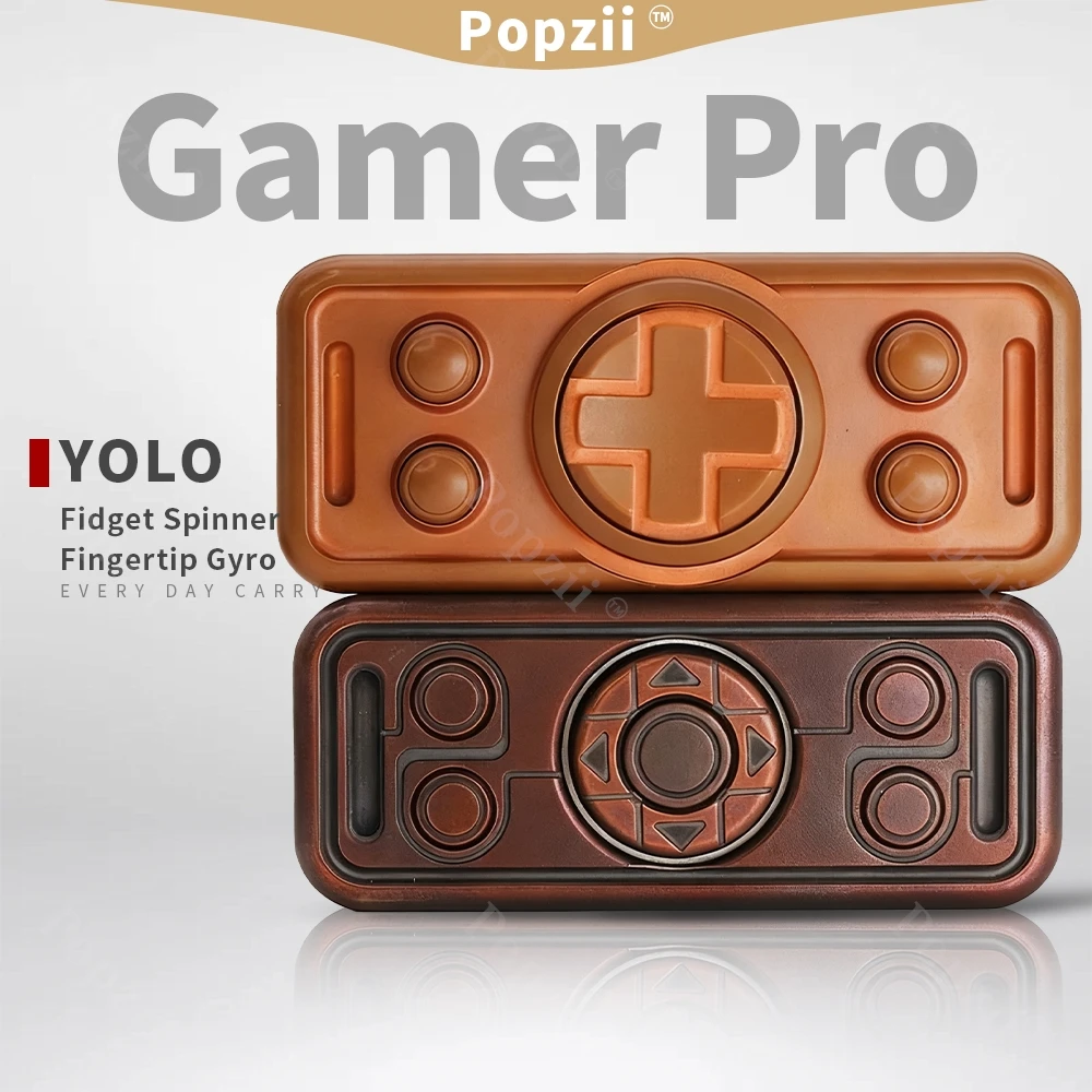 YOLO STUDIO Miedziany Spinner Antystresowy dla Dorosłych, Zabawka do Redukcji Stresu, Żyroskop na Opuszki Palców, Wiele Sposobów Zabawy, Zabawka Przeciwdziałająca Lękowi