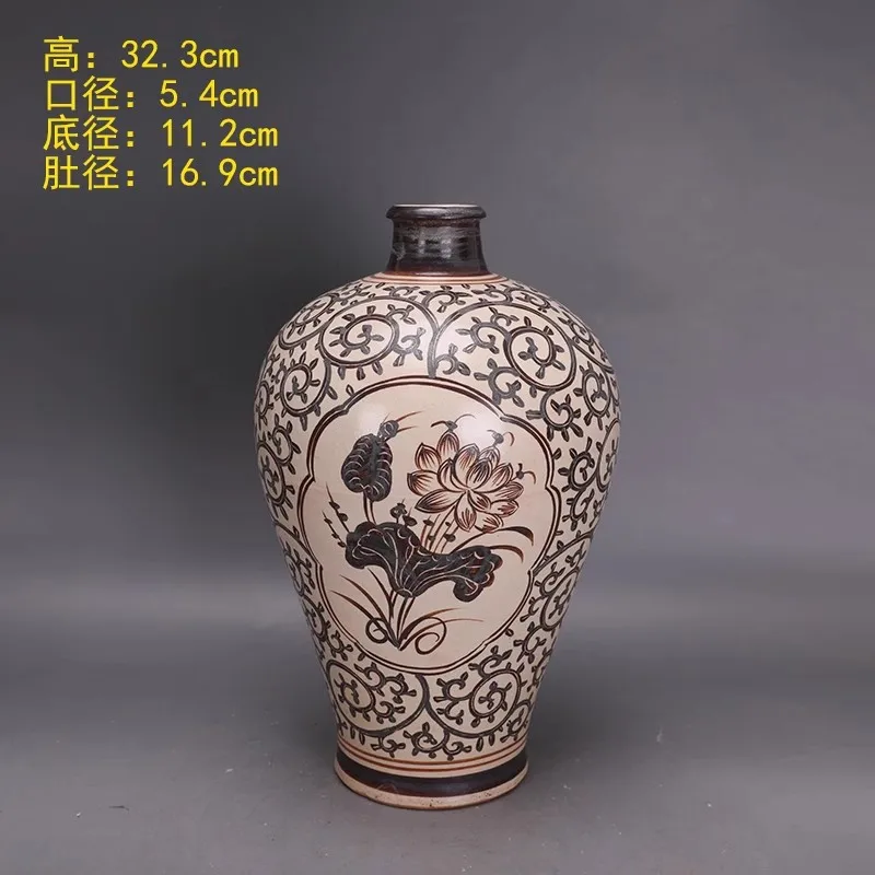 6 antique SongDynasty porcelain vase, Jizhou kiln bottle,Lotus,hand painted crafts /collection & adornment,Free shipping