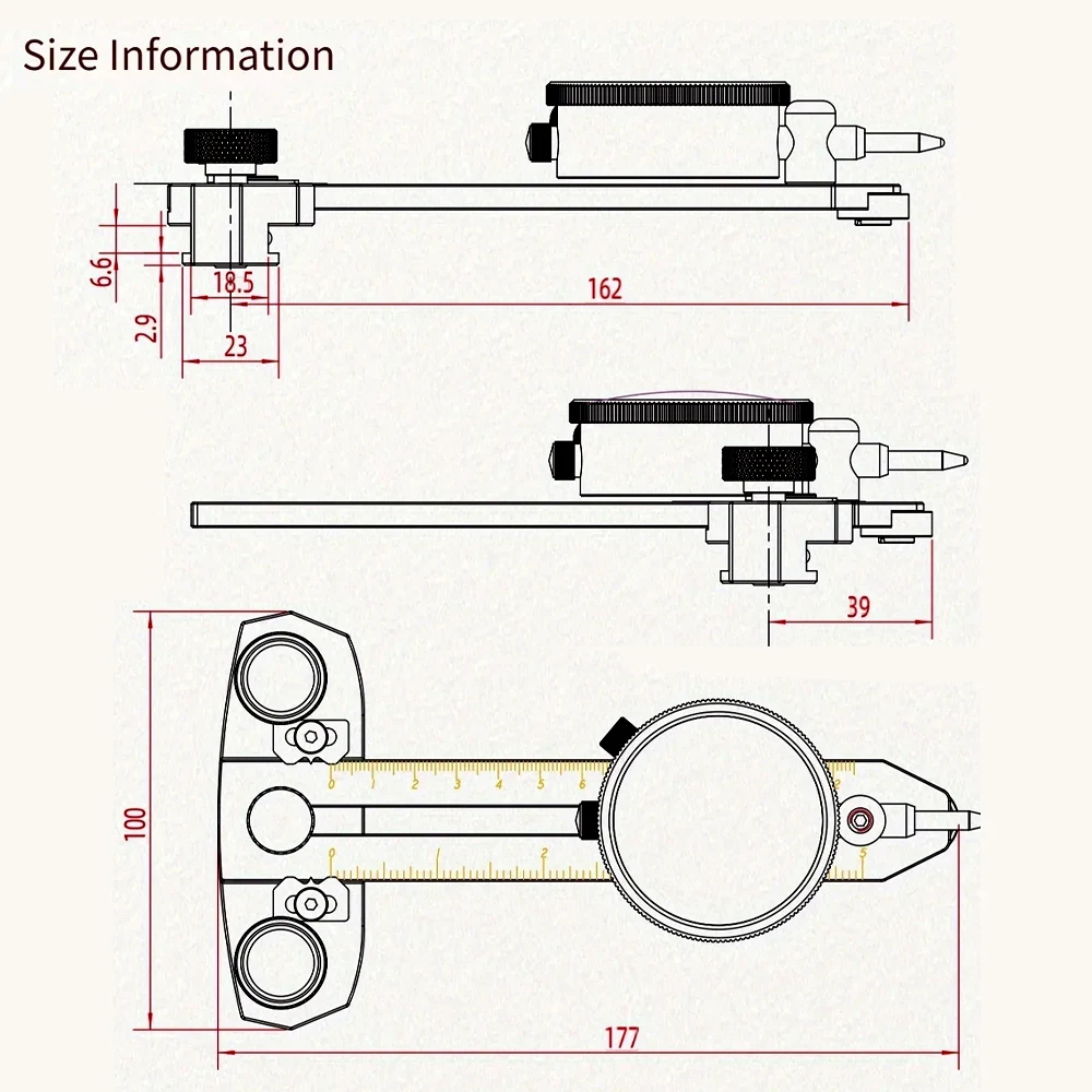 Table Saw Thin Rip Jig Dial Indicator For Table Band Saw Router Parallelism Correction Adjustable Alignment Gauge Blade Tool