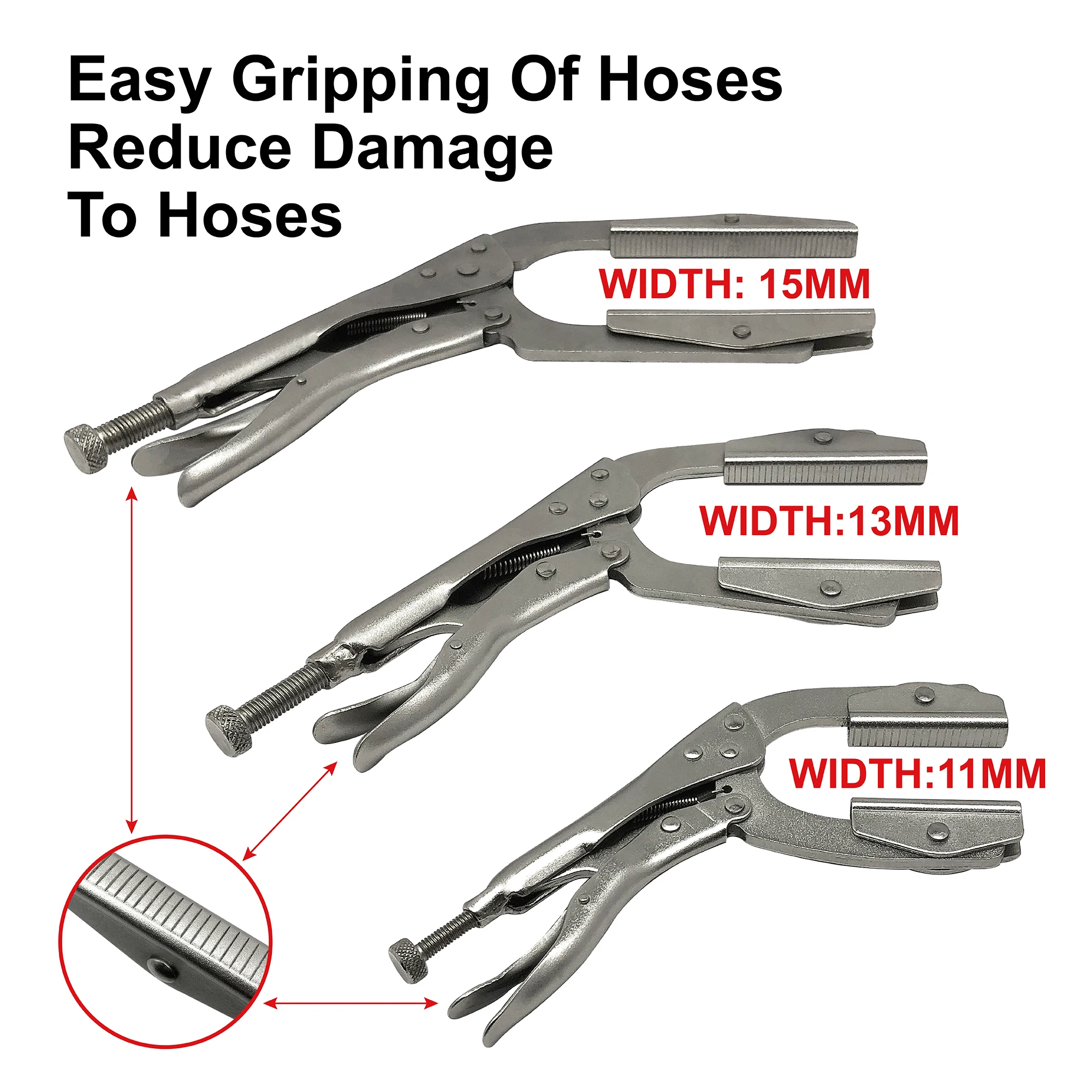 

3Pcs/Set Carbon Steel Hose Clamp Hand Tools Brake Fuel Water Line Clamp Plier Plastic for Brake Hose Fuel Hoses Flexible Hoses