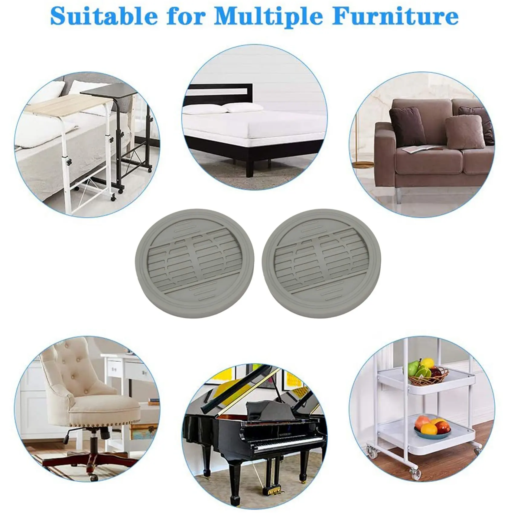 Rolhas de Cama para Todos os Pisos e Rodas, Rolha de Móveis, Copos Caster, Sofás e Camas, Pacote 4