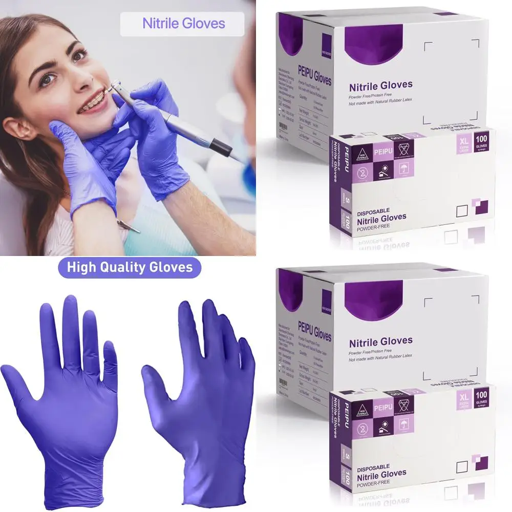 

Disposable Nitrile Gloves, Powder-Free, Latex-Free, Non-Sterile Protective Gloves for Cleaning
