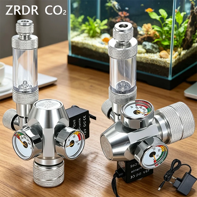 DIY Aquarium CO2-Reglersystem Elektromagnetisches Ventil Blasenzähler CO2-Steuerung Aquarien-Druckminderungsventil-Set – Detail 1
