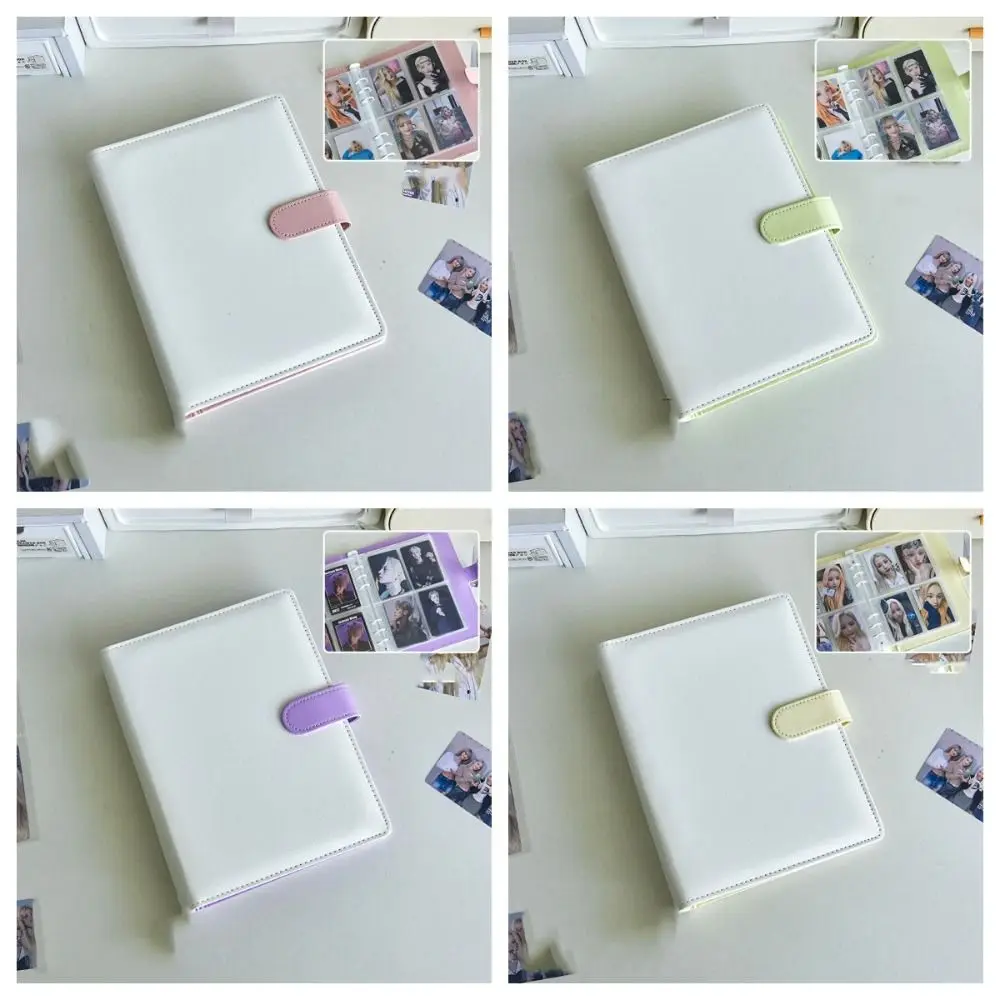 Large Capacity A5 PU Photo Album Waterproof Loose Leaf Star Photocard Holder Four Grid Anti-scratch