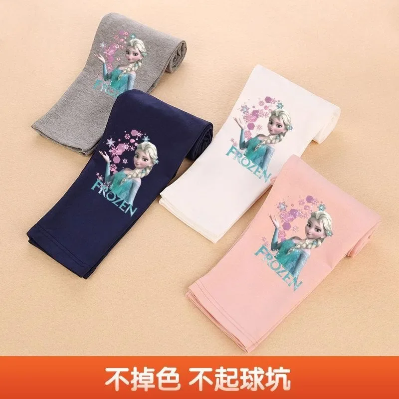 Frozen Elsa girls' leggings spring and autumn princess cotton outer socks children's fashionable and comfortable leggings