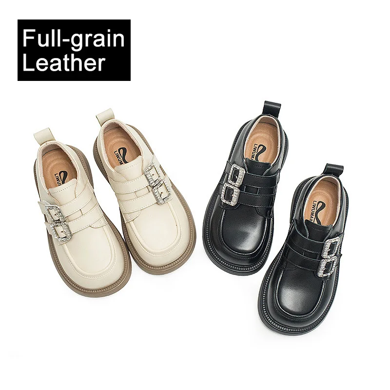 

Cowhide Leather Girls' Princess Shoes Full Inner Pig Leather Spring Summer Children's Performance Shoes Student Low Heel Shoes