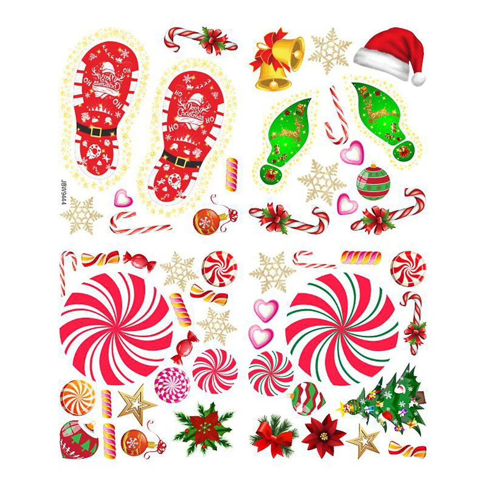 

1 pc Pvc Christmas Wall Sticker Self-Adhesive Waterproof Decor Party Bar Dance Hall Window Floor Decal Random Color