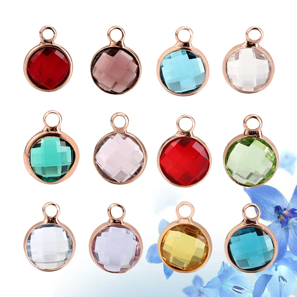 

12Pcs Alloy Crystal Pendant Charms DIY Jewelry Findings for Bracelet Earrings Anklet Scrapbooking Decorative Charms Set Rose