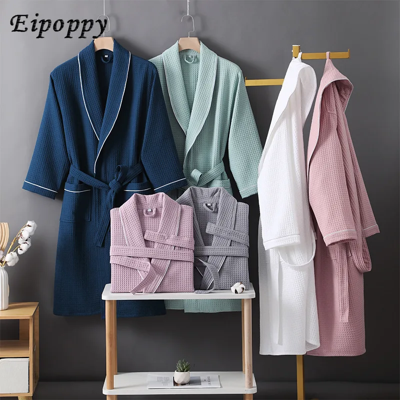 

Bathrobes Waffle Four Seasons Absorbent Quick-drying Men's and Women's Adult Yukata Home Furnishing