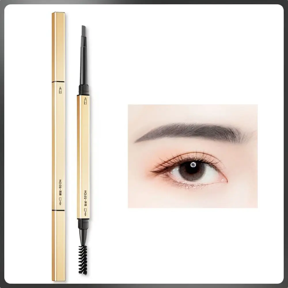 Double Headed Triangle Eyebrow Pencil Waterproof Long Lasting Smudge Proof Precise Defining Brow Makeup Pen Cosmetic Tool