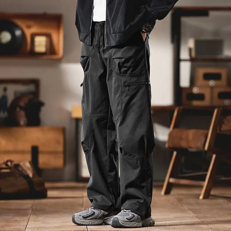 

Spring Summer Oversize Straight Trousers Man Black Loose Baggy Long Cotton Street High Quality Cheapest Emo Cargo Pants for Men