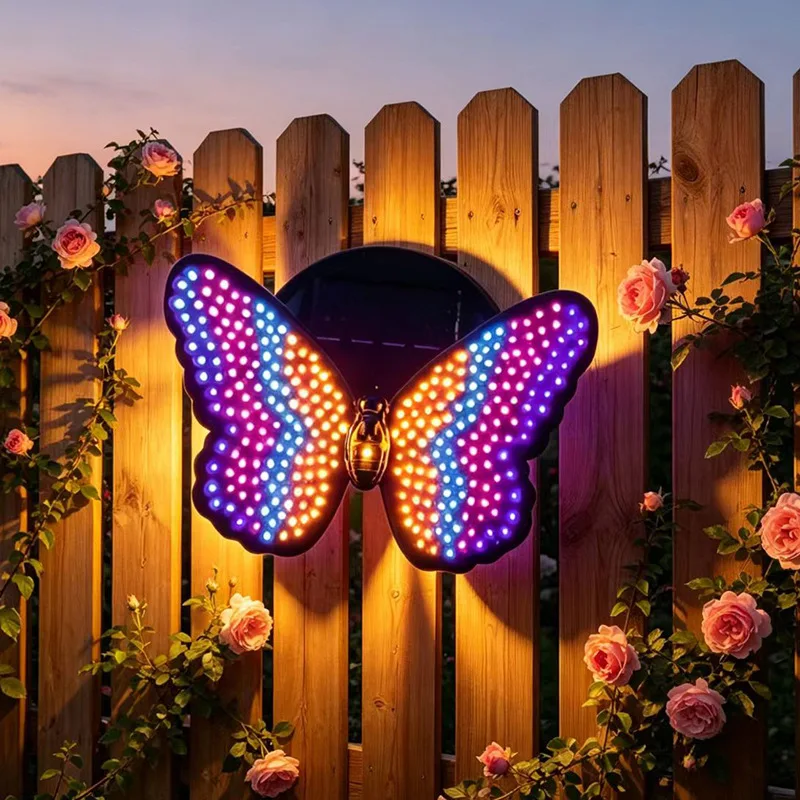 1-4PCS Solar Butterfly Garden Lights 7 Colors Changing Realistic Swaying Outdoor Waterproof Pathway Decor for Yard Lawn Party