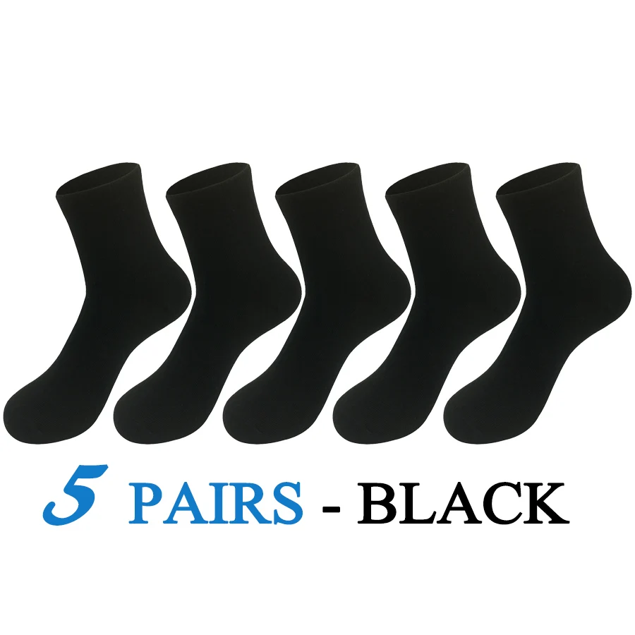 5 Pairs/Lot Socks Men Cotton Dress Wedding Black Grey White Brand Fashion Meias Male Breathable Casual Long Sock Gift 2024 New