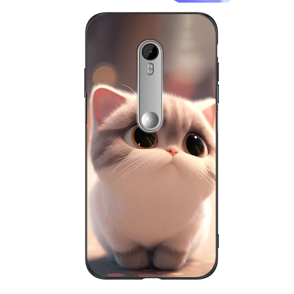 For Motorola Moto G3 Phone Case Soft Silicone Protective Black Tpu Case cute lovely animals