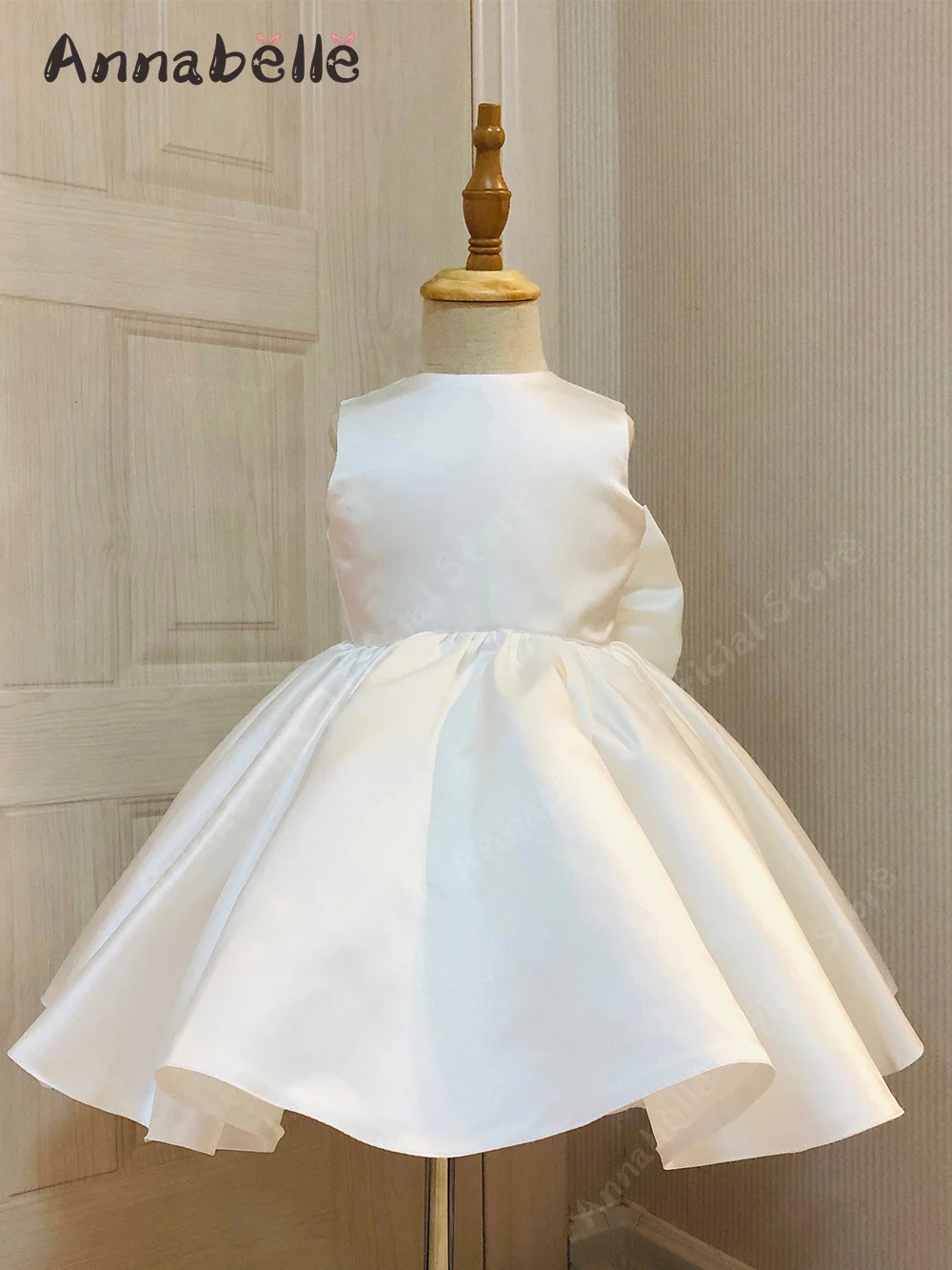 Annabelle Cute Flower Girl Dress Simple O-neck Sleeveless Elegant Dress For Girl Wedding Party Priness Summer Birthday Dress