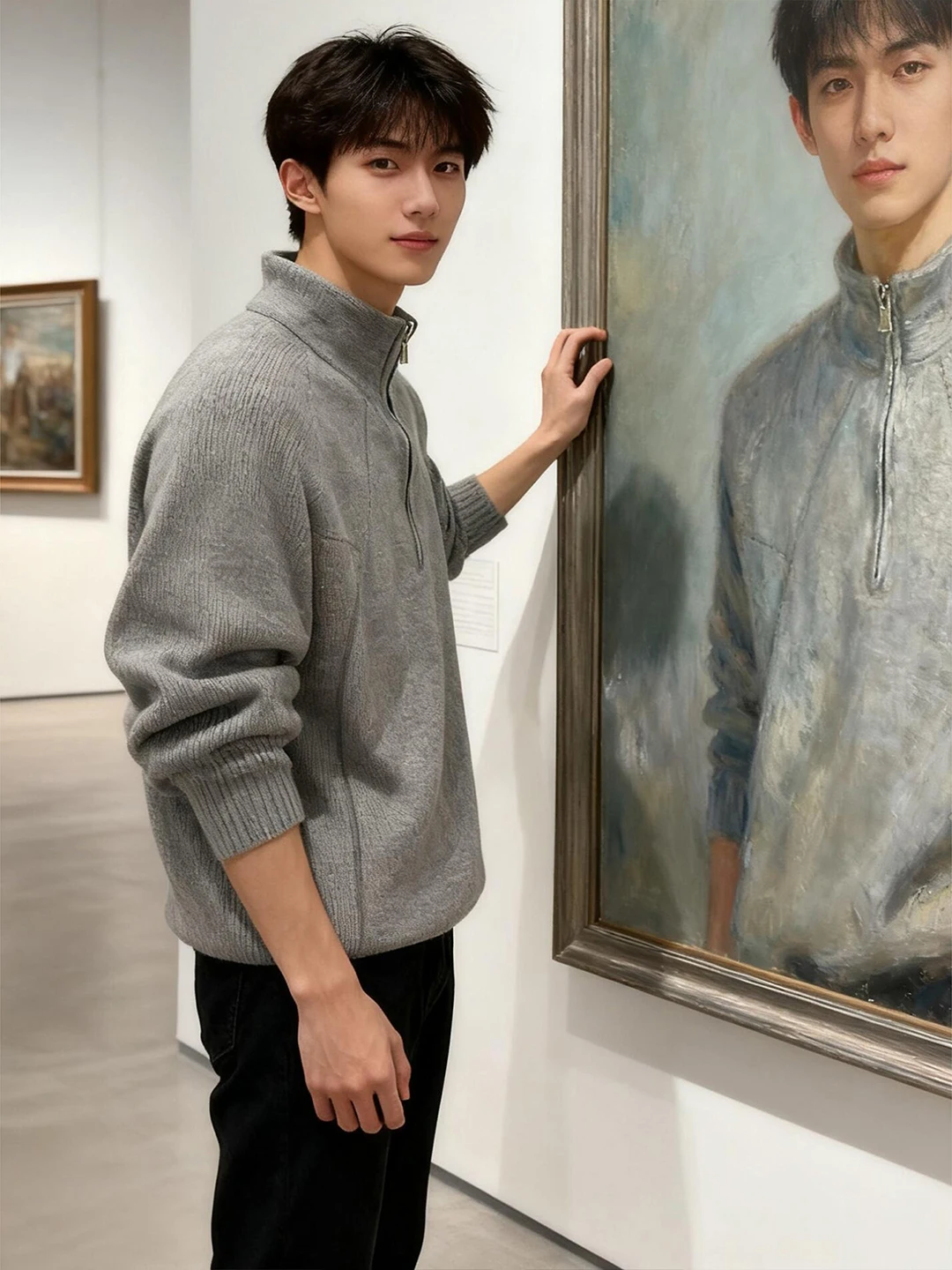 

Мужской утепленный трикотажный свитер на молнии с флисовой подкладкой для зимы, повседневный, комфортный, базовый слой, для отдыха