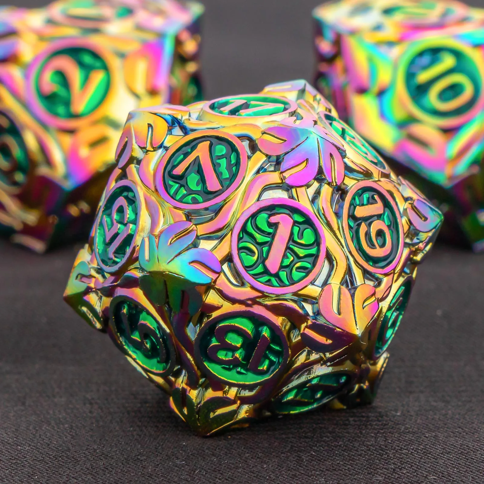 

DND Metal Dice Set, 7Pcs D&D Dice, Nature Vines Leaf Dungeon and Dragon Dice, Role Playing Game Dice D4 D6 D8 D10 D12 D20