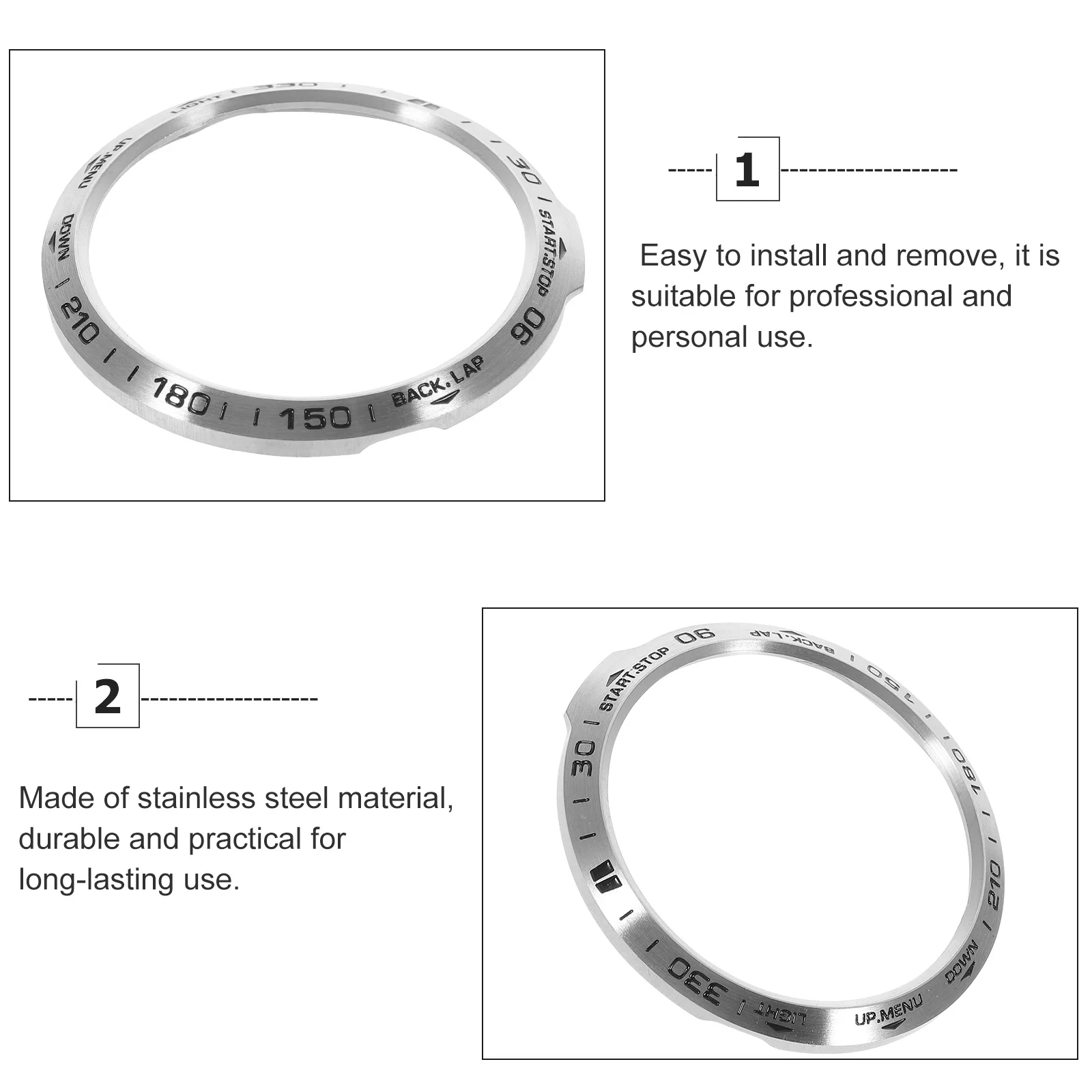 

Stainless Steel Watch Bezel for 6X Smartwatch Protective Ring Cover Metal Case Dustproof Scratch Resistant Lightweight Durable