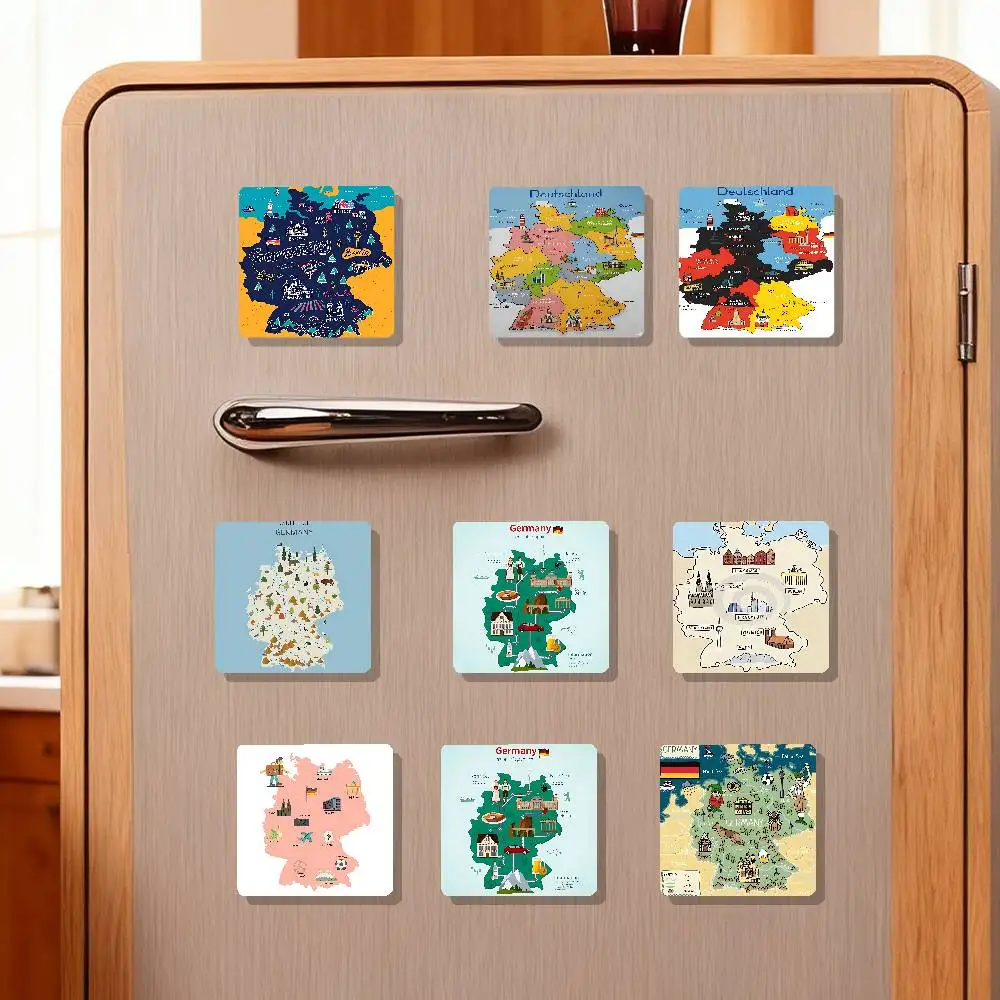 Map Of Germany Refrigerator Magnets Cute Cartoon Magnetic Personality Decorations Creative Gifts